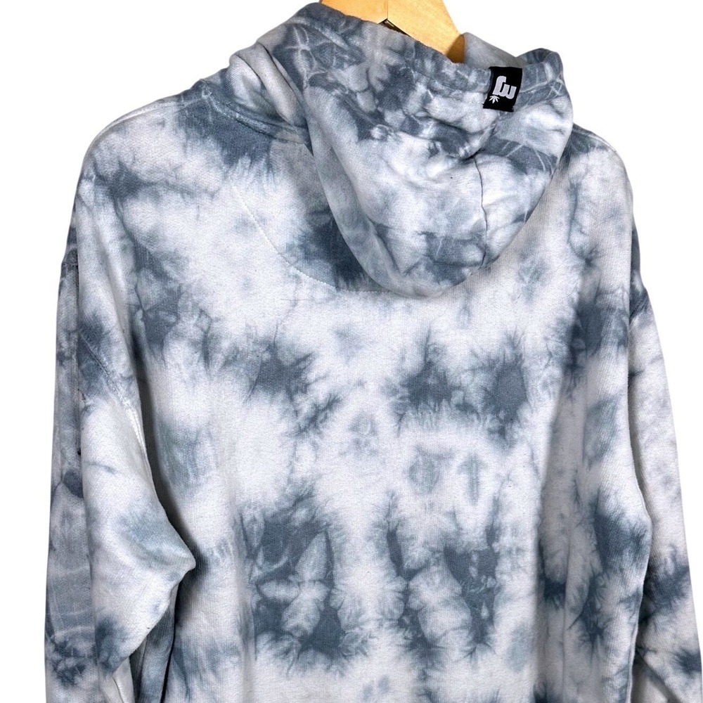 Superlit Tie Dye Hoodie Sweatshirt Pullover Gray White "Superlit" Logo Size L - Picture 6 of 8